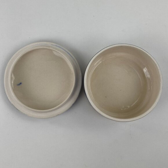 Vintage Delft Blue Holland Windmill Trinket Box Hand Painted Round Ceramic - Picture 6 of 10